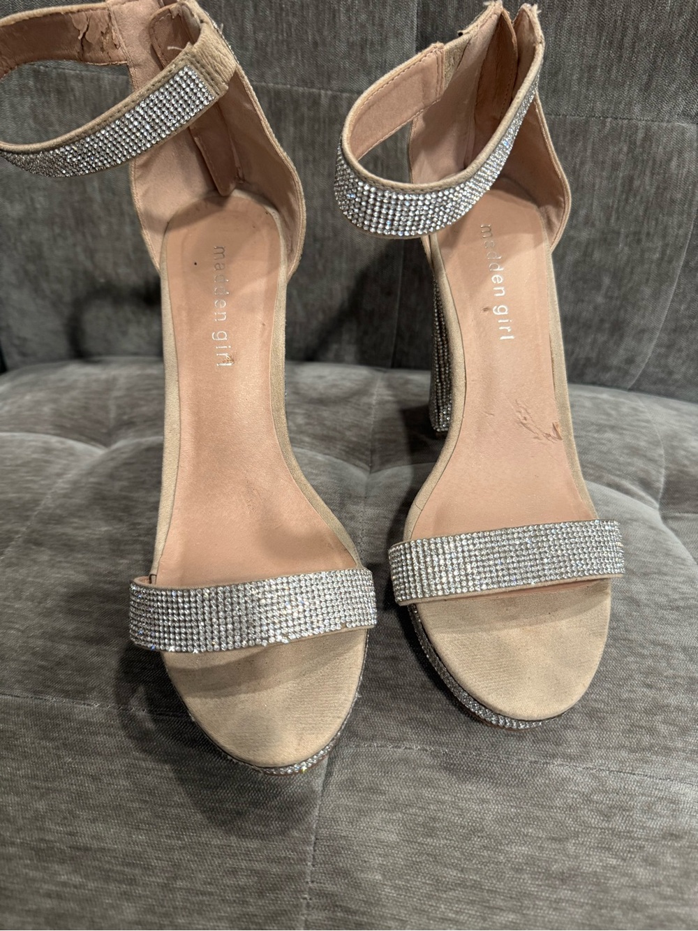 Madden Girl Crystal Strap High Heels